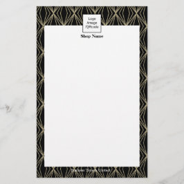 Menu Padrão de Geometria Moderna Preto