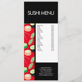 Menu Padrão de restaurante asiático de rolo de sushi mo