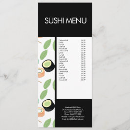 Menu Padrão do Restaurante Asiático de Roll Sushi 