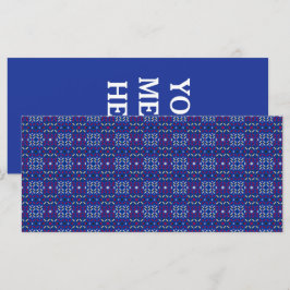 Menu Padrão Geométrico Tradicional de Pixel em Azul Pro