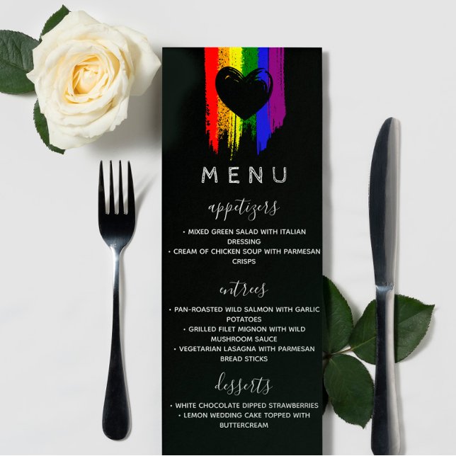 Menu Paint Strokes Pride Flag e Black Heart Weding (Criador carregado)