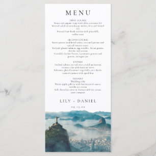 Menu Paisagem do Rio de Janeiro Aquarela Casamento Eleg