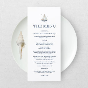 Menu Paisagem Marítima Costeira em Aquarela Moderna par