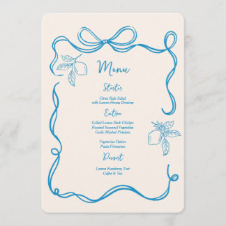 Menu Palheta Desenhada italiana Limão Casado