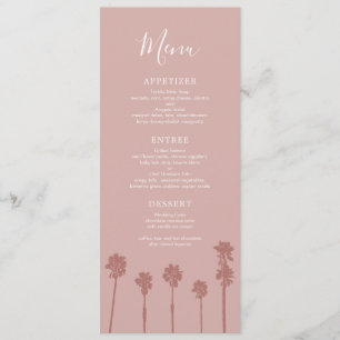 Menu Palm Tree Romance Wedding Suite