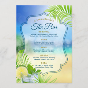 Menu Palma De Mojito Legal De Casamento De Praia Deixa