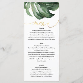 Menu Palmeira tropical aquática + casamento dourado