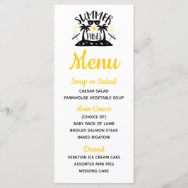Menu Palmeiras Tropicais Amarelas Casamento de Verão na
