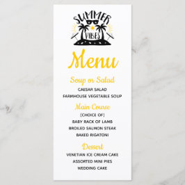 Menu Palmeiras Tropicais Amarelas Casamento de Verão na