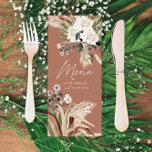 Menu Pampas rústicas modernas eucalipto botânico elegan<br><div class="desc">O celeiro moderno abriga erva botânica e botânica rústica,  erva natural de pampas boêmicas e eucalipto,  pagamento de cardápio de papelaria. Lindas aquarelas florais florais secas,  impressas à mão,  e texto de script. Moderno em tendência natural,  verde-sábio,  ferrugem,  terracota,  design castanho e preto.</div>