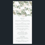 Menu Pampas Verdes Elegantes Eucalyptus Botânicos Doura<br><div class="desc">menu fino para corresponder à coleção *se quiser mais opções de papel,  este design pode ser transferido para um programa fino *ou para mais ajuda contacte-me</div>
