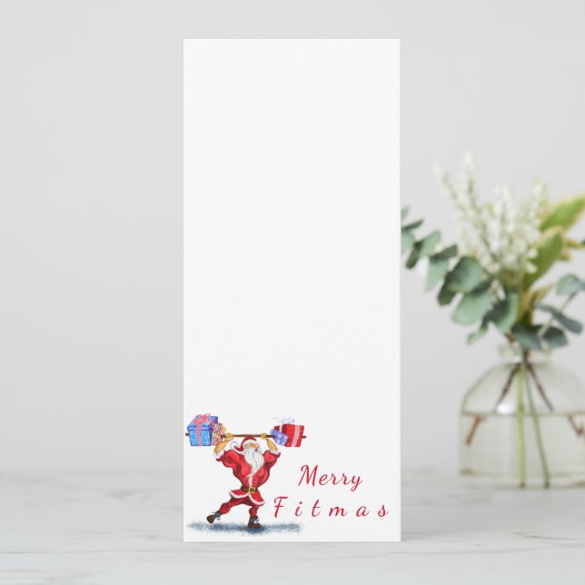 Menu Papai Noel de Natal com presentes - Engraçado (Em pé/Frente)