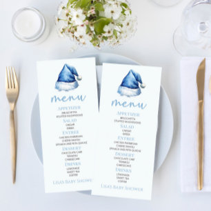 Menu Papais noeis Azul Neve Santa Comida Chá de fraldas