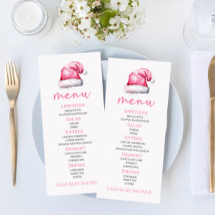 Menu Papais noeis Bebê Rosa Neve Santa Comida de Chá de