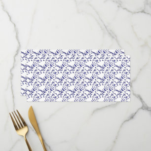 Menu Papel de embrulho azul e branco com um gráfico
