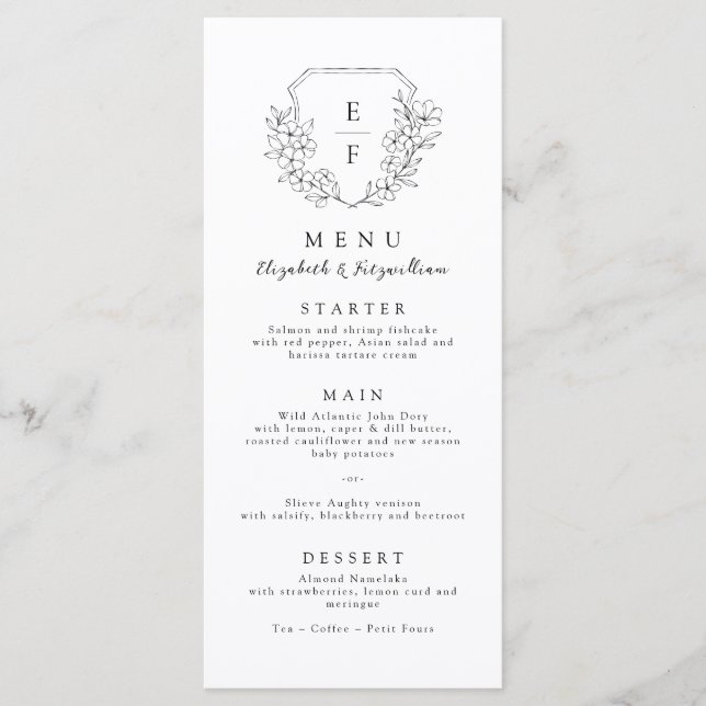 Menu Parada Mínima Simples do Monograma de Cereja (Frente)