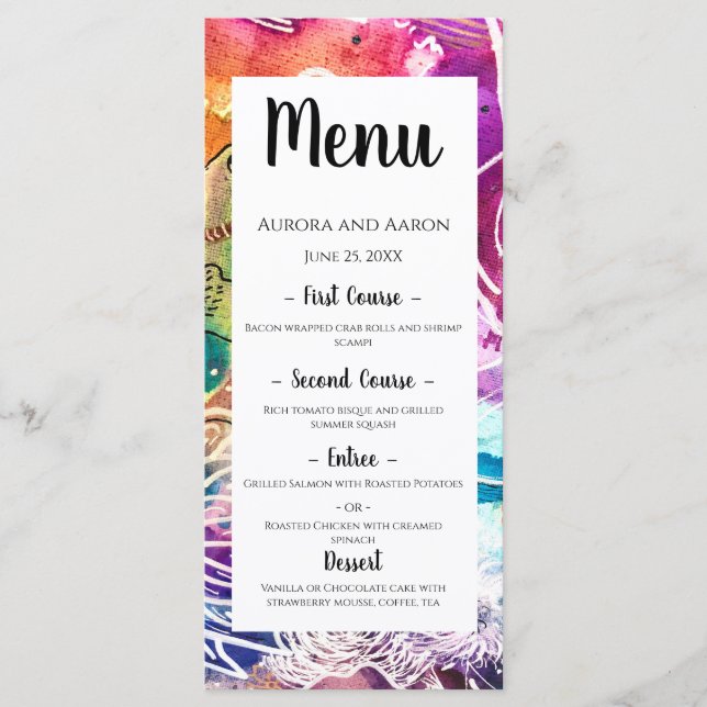 Menu Paradise Floral Wedding (Frente)