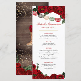 Menu Partido Charra Ocidental rosa vermelha Russo 