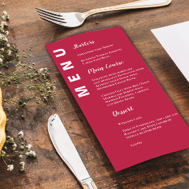 Menu Partido Nupcial Elegante Minimalista Viva Magenta