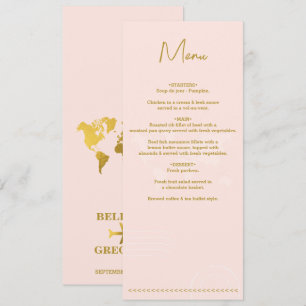 Menu Passaporte de Casamento de Destino Mundo Rosa Dour