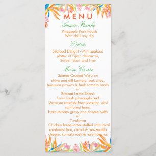 Menu Pássaro de prolongado tropical da aguarela do