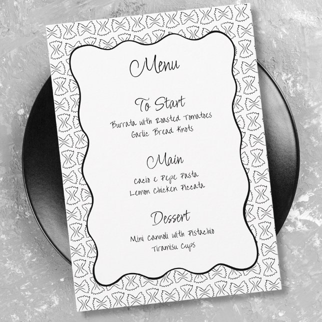 Menu Pasta Padrão que é mais um Chá de panela italiano (Criador carregado)