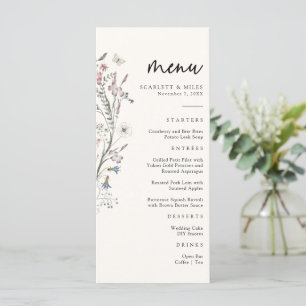 Menu Pastel Floral Wedding