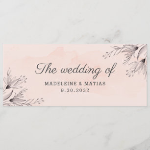 Menu Peach e cinza floral florescem o casamento