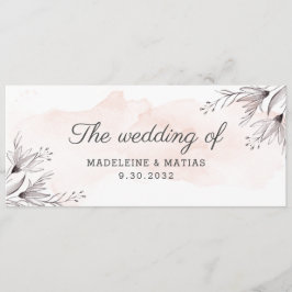 Menu Peach e cinza floral florescem o casamento do card