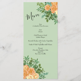 Menu Peach Green Wedding Primavera Pastel