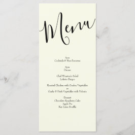 Menu Peach Ivory Wedding Vintage Rosa