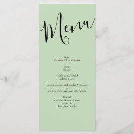 Menu Peach Light Green Peony & Rosa Floral WedMenu