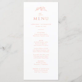 Menu Peach Monograma Wedding