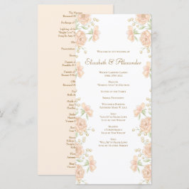 Menu Peach Rose Wedding Programs