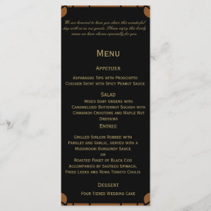 Menu Peacock e Casamento Floral da Deco de Arte de