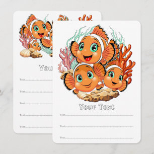 Menu Peixe palhaço Desenho animado Fofo Família Subaquá