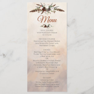 Menu Penas Rásticas de Woodland e Bloom Floral