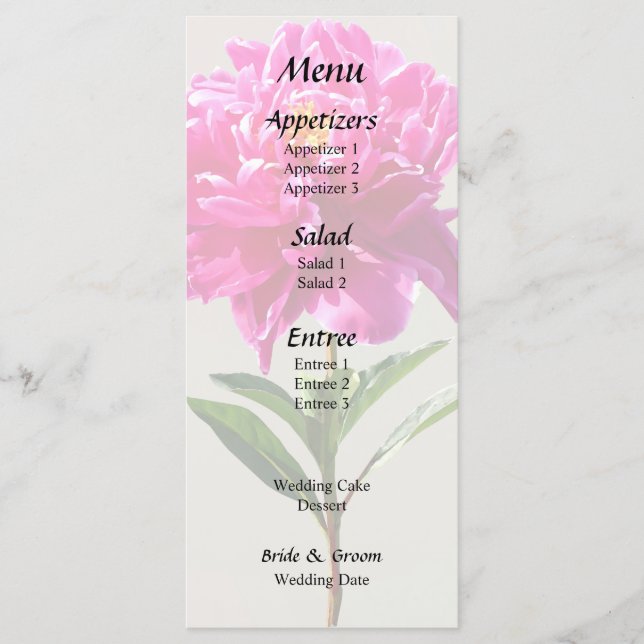 Menu Peônia Rosa Vibrante (Frente)