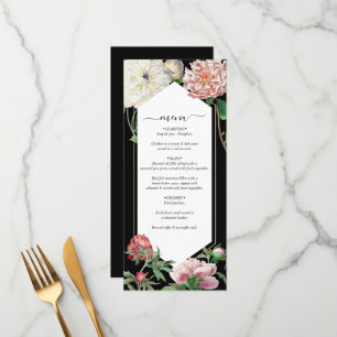 Menu Pêonias Cor-de-Água Flores Negras