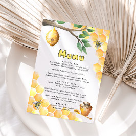 Menu Pequeno Chá de fraldas de Abelhas