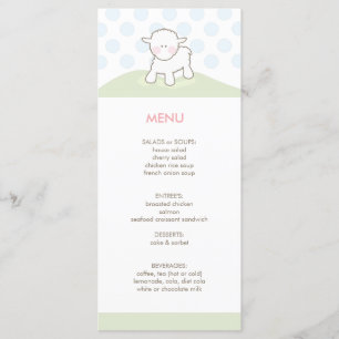 Menu pequeno do chá de fraldas do cordeiro