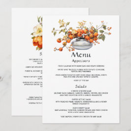 Menu Persimmon Floral Wedding