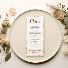 Menu Personalização Rustic Wedding Tree Wood Grain