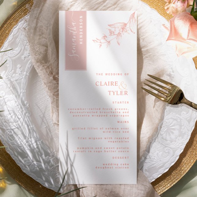 Menu Personalizado com o Nome do Convidado, Casamento R (Criador carregado)
