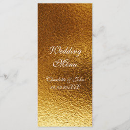 Menu Personalizado de Casamento Brilhante do Ouro 