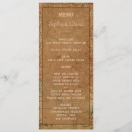 Menu Personalizado de Casamento de Destino do Mapa