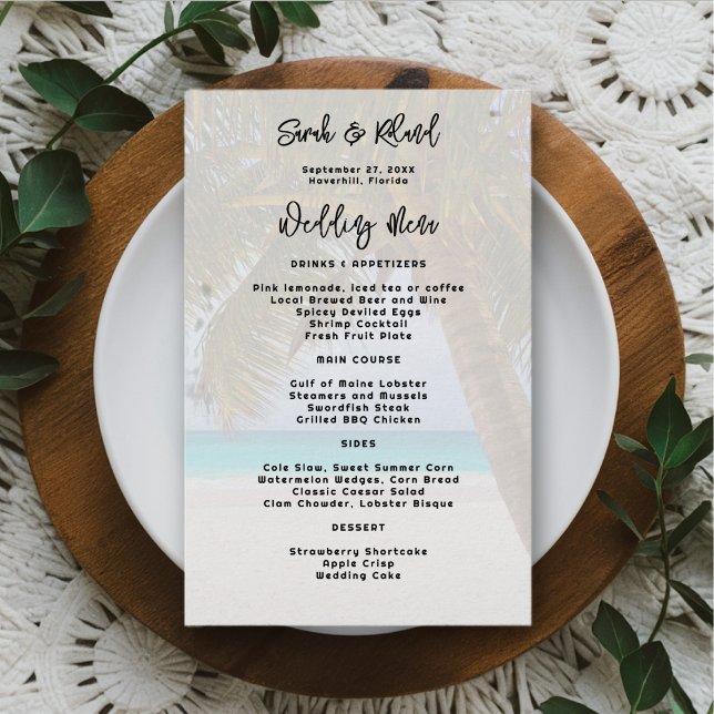 Menu Personalizado de Casamento de Praia da Grande (Criador carregado)