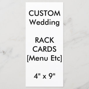 Menu personalizado e placas de programa 9" x 4"