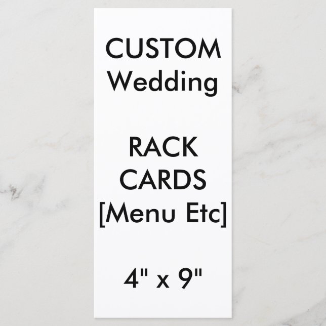 Menu personalizado e placas de programa 9" x 4" (Frente)