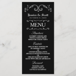Menu Personalizado Gótico do Dia das Bruxas em Pre
